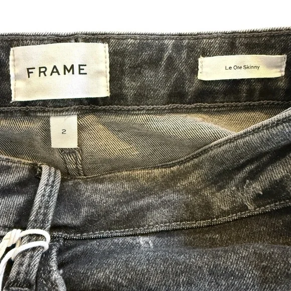 NWT Frame Le One Skinny Crop Jeans In Hughes Black Mid Rise Size 2 (29-34) - Picture 8 of 16